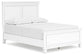 Cama Fortman de tamaño completo con tocador con espejo, cómoda y mesita de noche