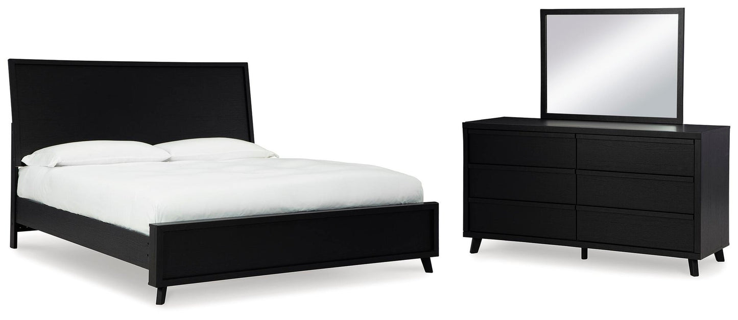 Cama Danziar Queen con cabecero y tocador con espejo