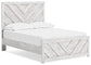 Cama Cayboni de dos camas con cabecero, tocador con espejo, cómoda y mesita de noche