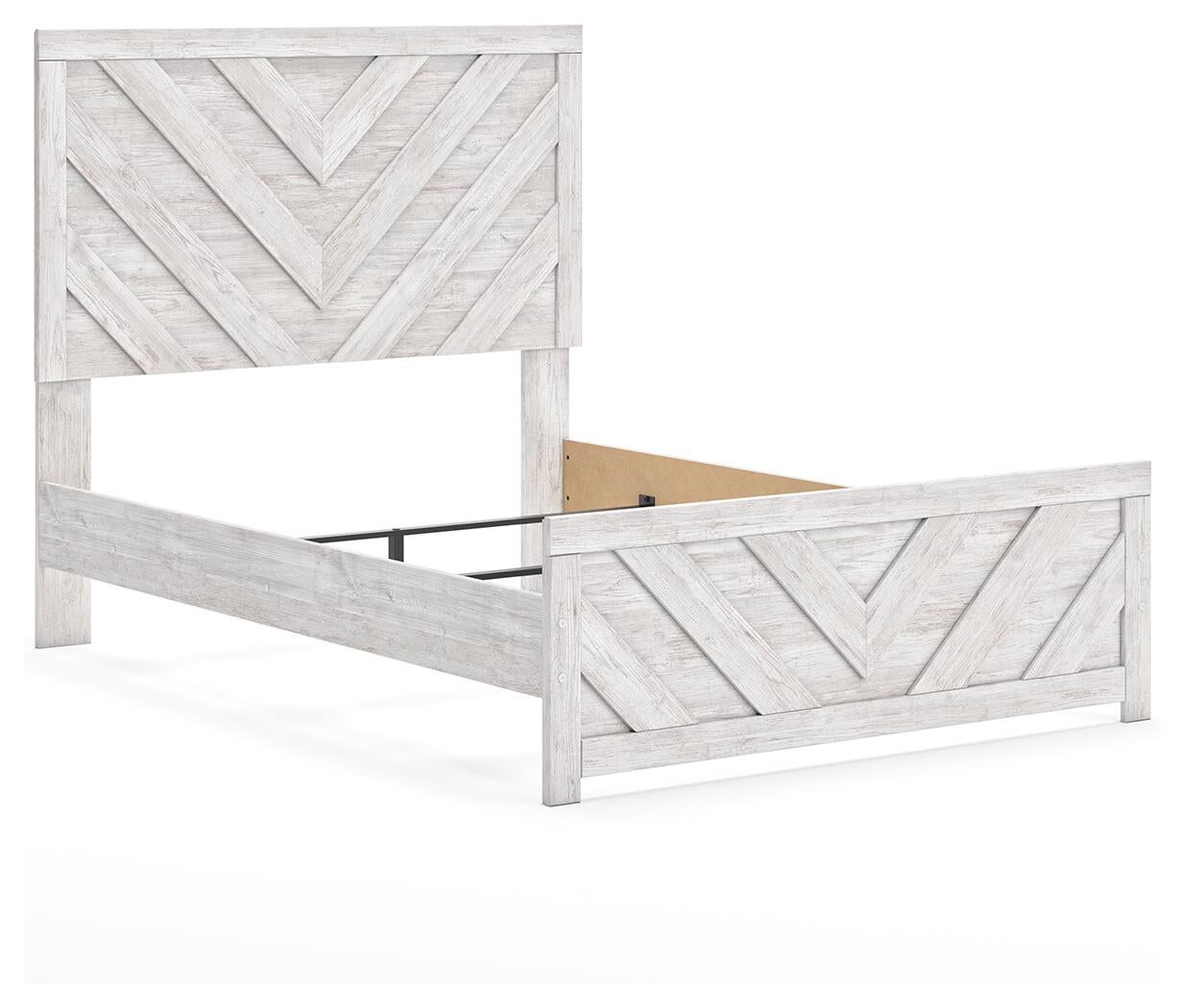 Cama Cayboni de dos camas con cabecero, tocador con espejo, cómoda y mesita de noche