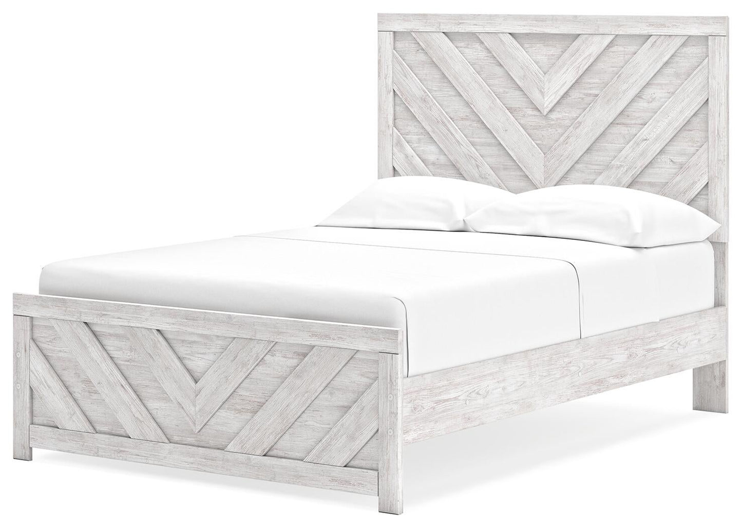 Cama Cayboni de dos camas con cabecero, tocador con espejo, cómoda y mesita de noche