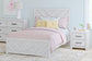 Cama Cayboni de dos camas con cabecero, tocador con espejo, cómoda y mesita de noche