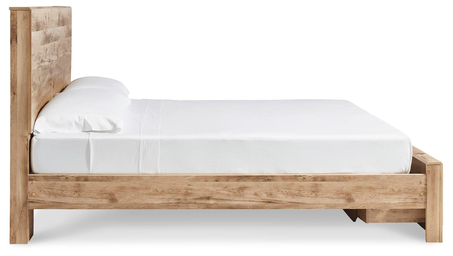 Cama Hyanna King con almacenamiento y tocador con espejo