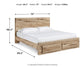 Cama Hyanna King con almacenamiento y tocador con espejo