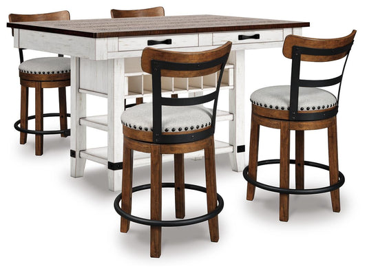 Mesa de comedor alta Valebeck y 4 taburetes de bar
