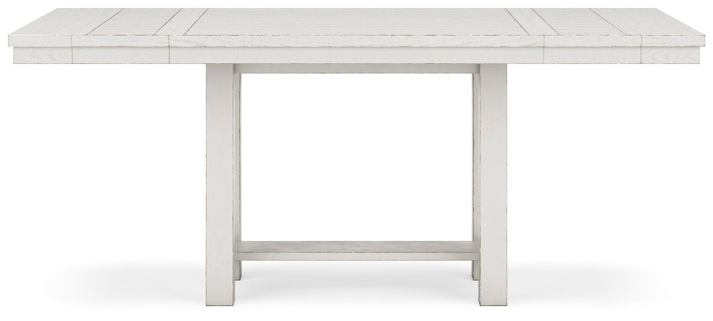 Mesa de comedor Robbinsdale de altura de mostrador y 6 taburetes de bar