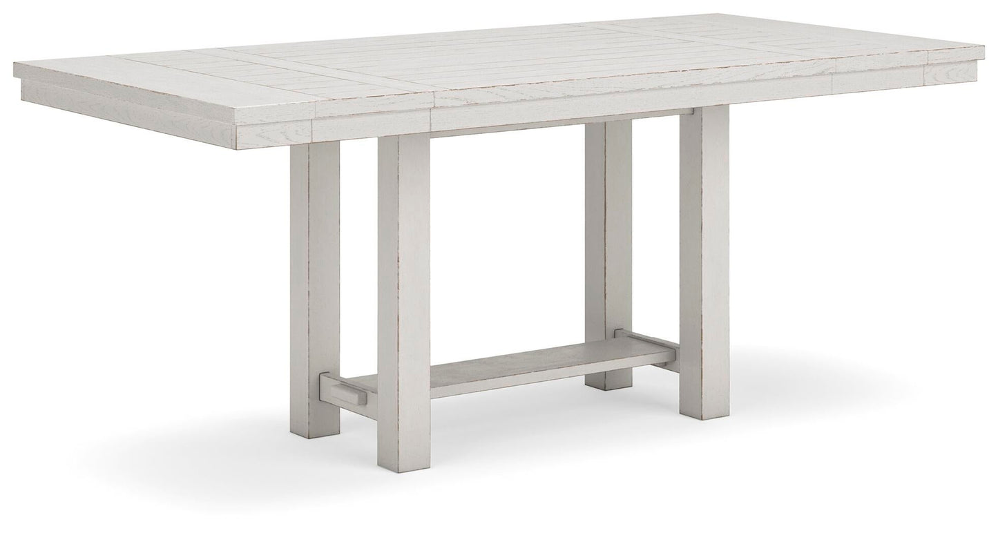 Mesa de comedor Robbinsdale de altura de mostrador y 6 taburetes de bar