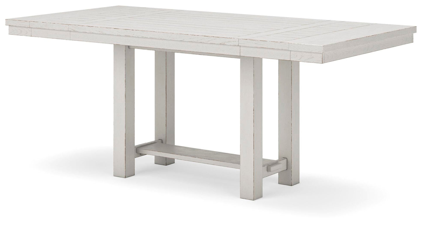 Mesa de comedor Robbinsdale de altura de mostrador y 6 taburetes de bar