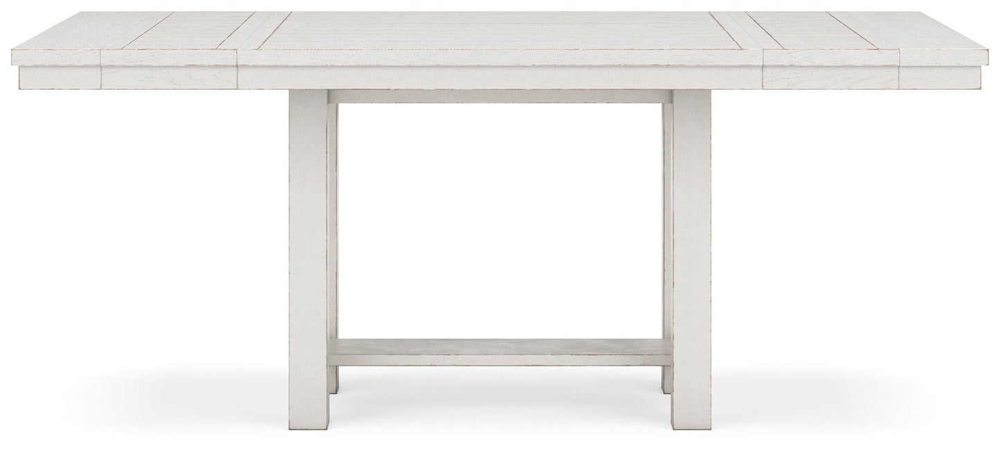 Mesa de comedor Robbinsdale de altura de mostrador y 6 taburetes de bar