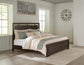 Cama Covetown King con cabecero y tocador con espejo