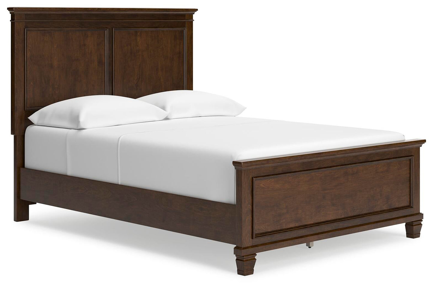 Cama Danabrin de tamaño completo con tocador con espejo, cómoda y mesita de noche