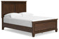 Cama Danabrin de tamaño completo con tocador con espejo, cómoda y mesita de noche