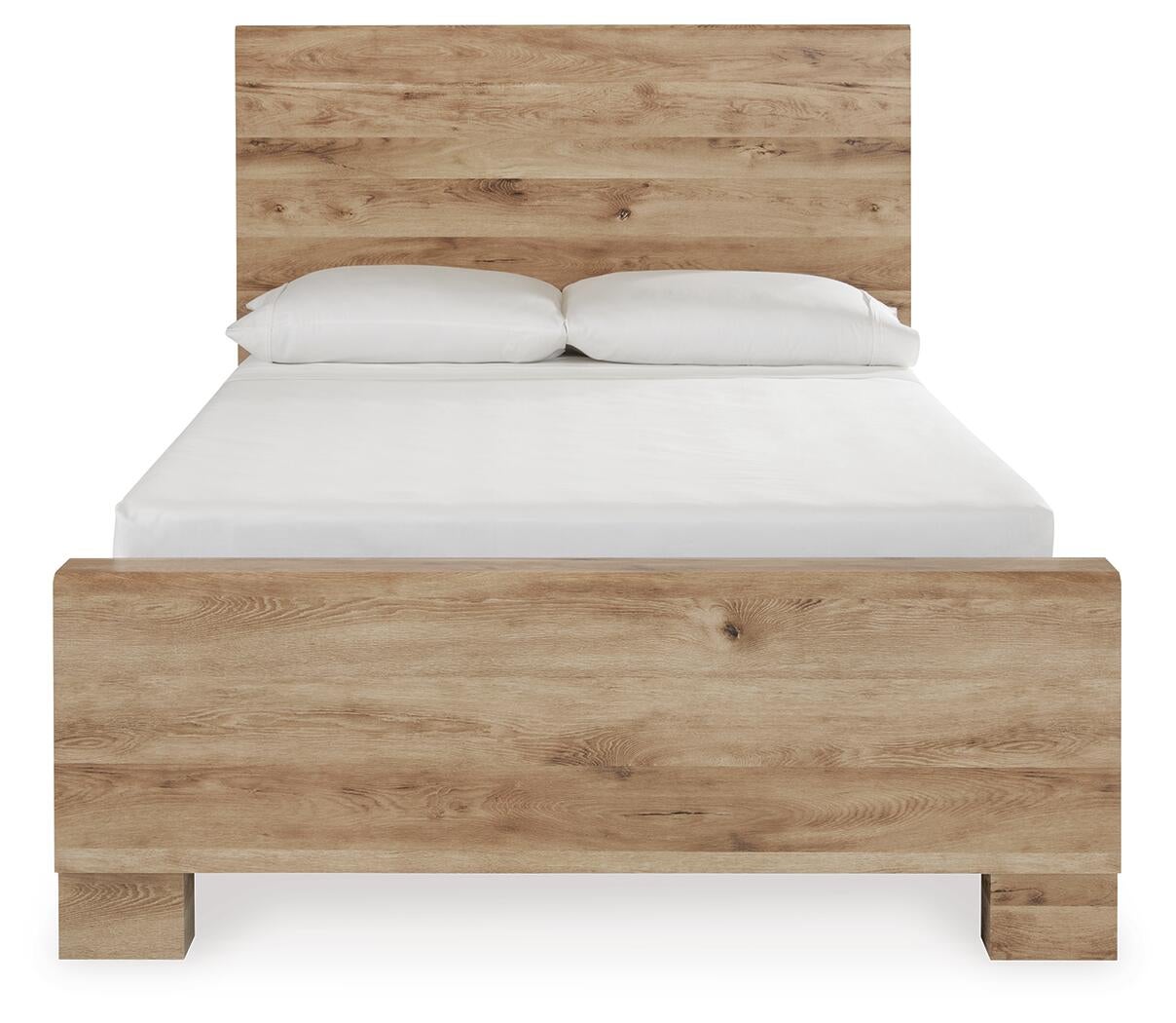 Cama Hyanna de dos camas con cabecero y almacenamiento y tocador con espejo