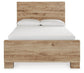 Cama Hyanna de dos camas con cabecero y almacenamiento y tocador con espejo