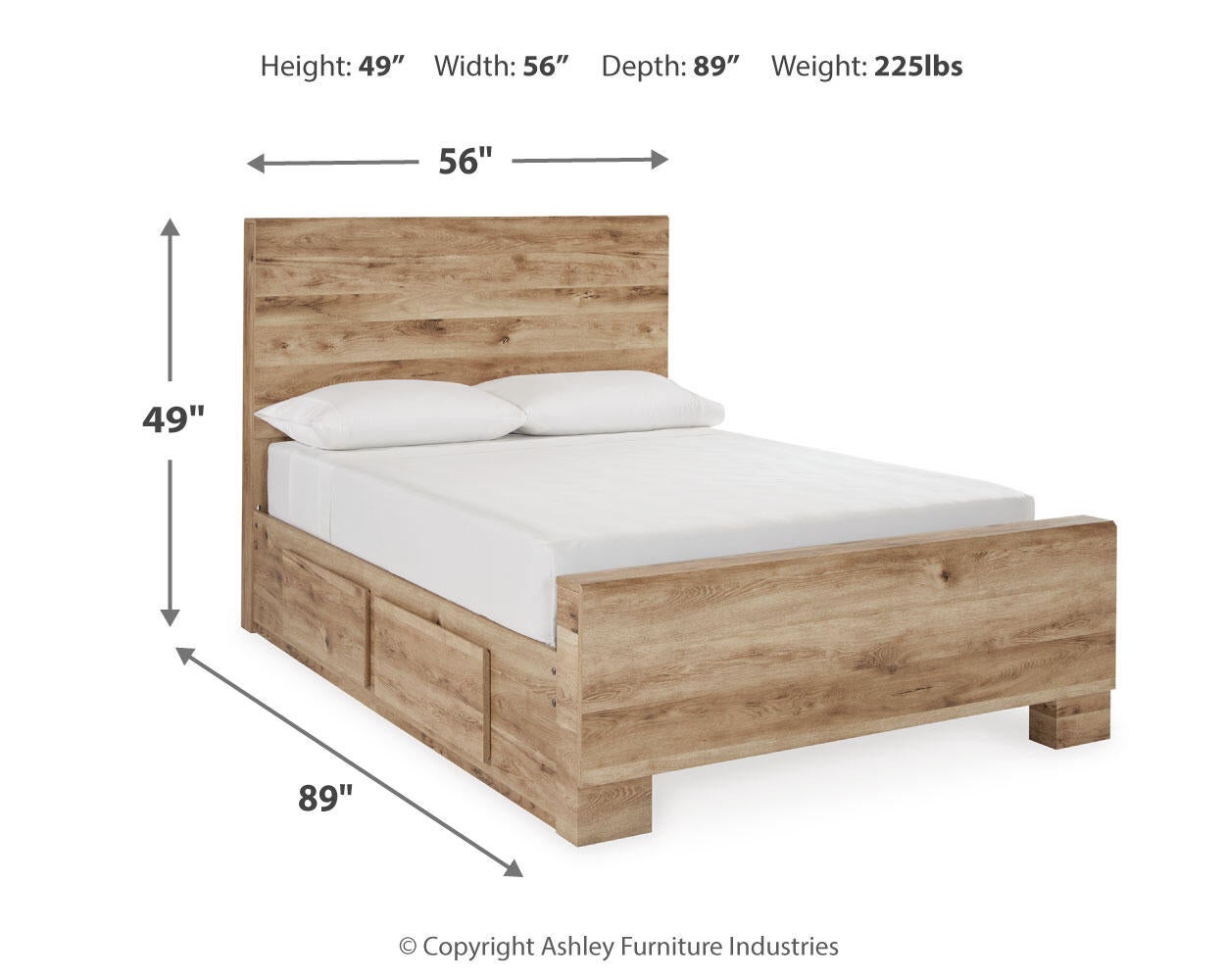 Cama Hyanna de dos camas con cabecero y almacenamiento y tocador con espejo