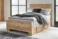 Cama Hyanna de dos camas con cabecero y almacenamiento y tocador con espejo
