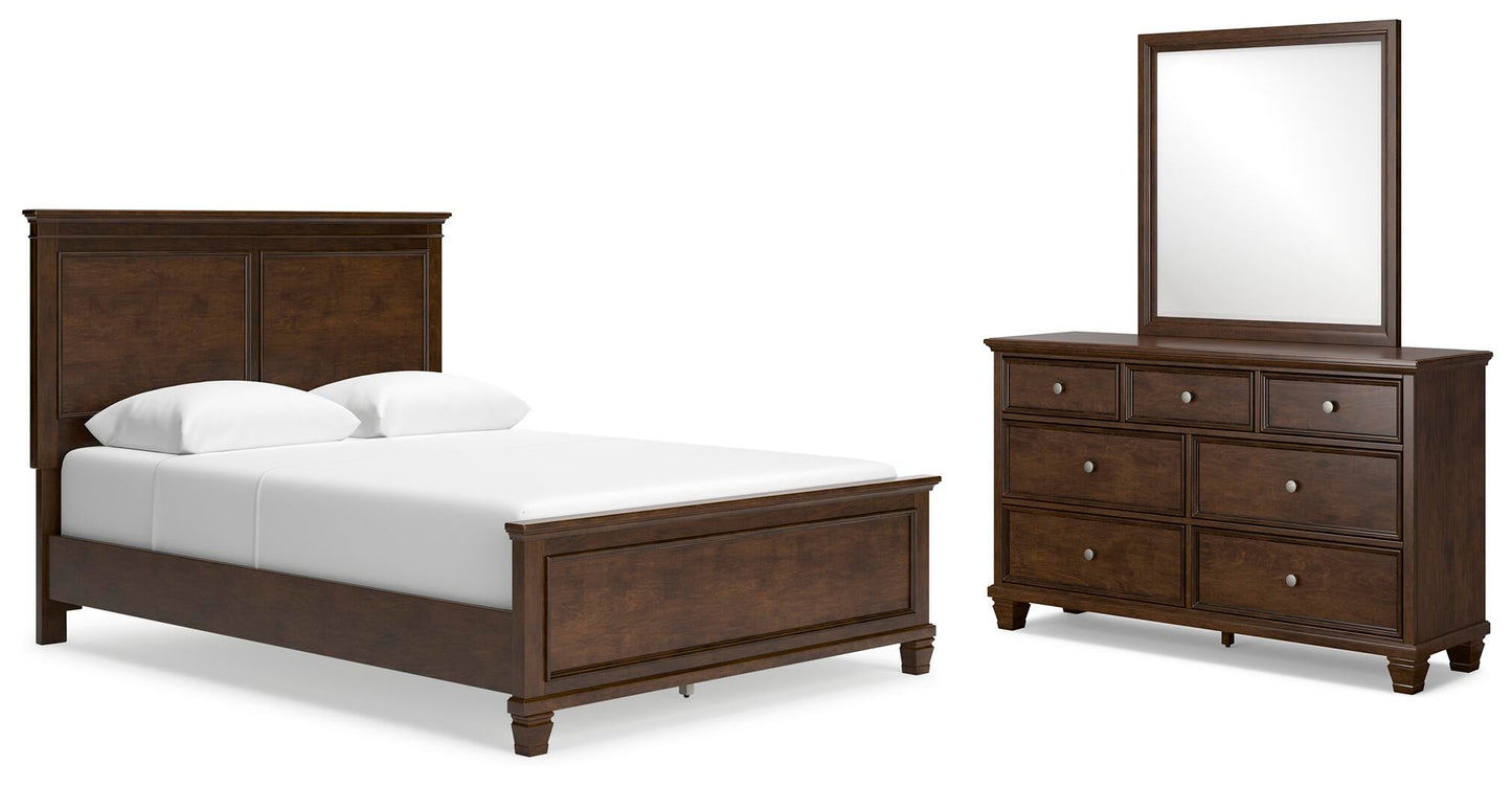 Cama Danabrin Queen con cabecero y tocador con espejo