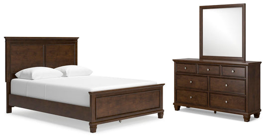 Cama Danabrin Queen con cabecero y tocador con espejo