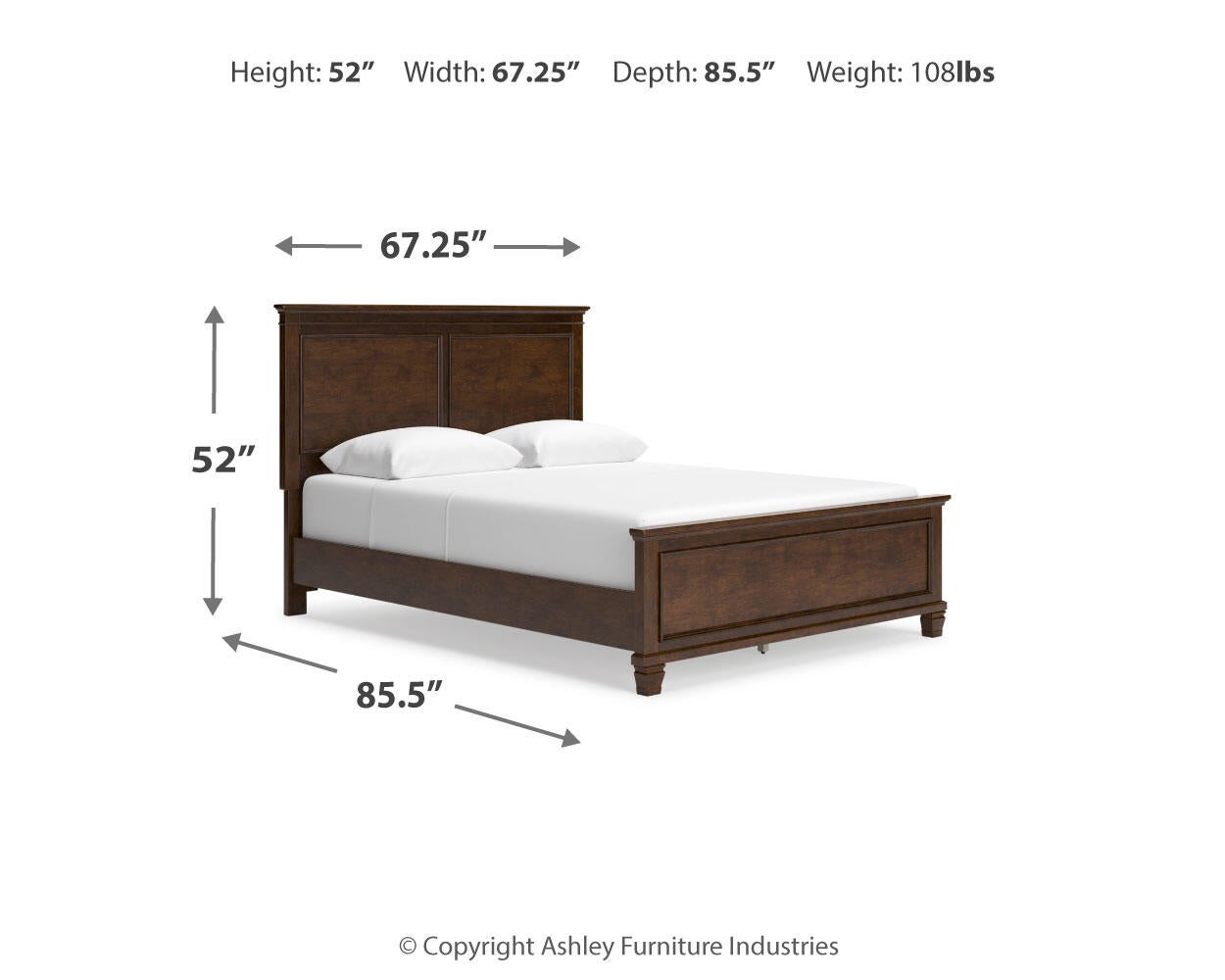 Cama Danabrin Queen con cabecero y tocador con espejo