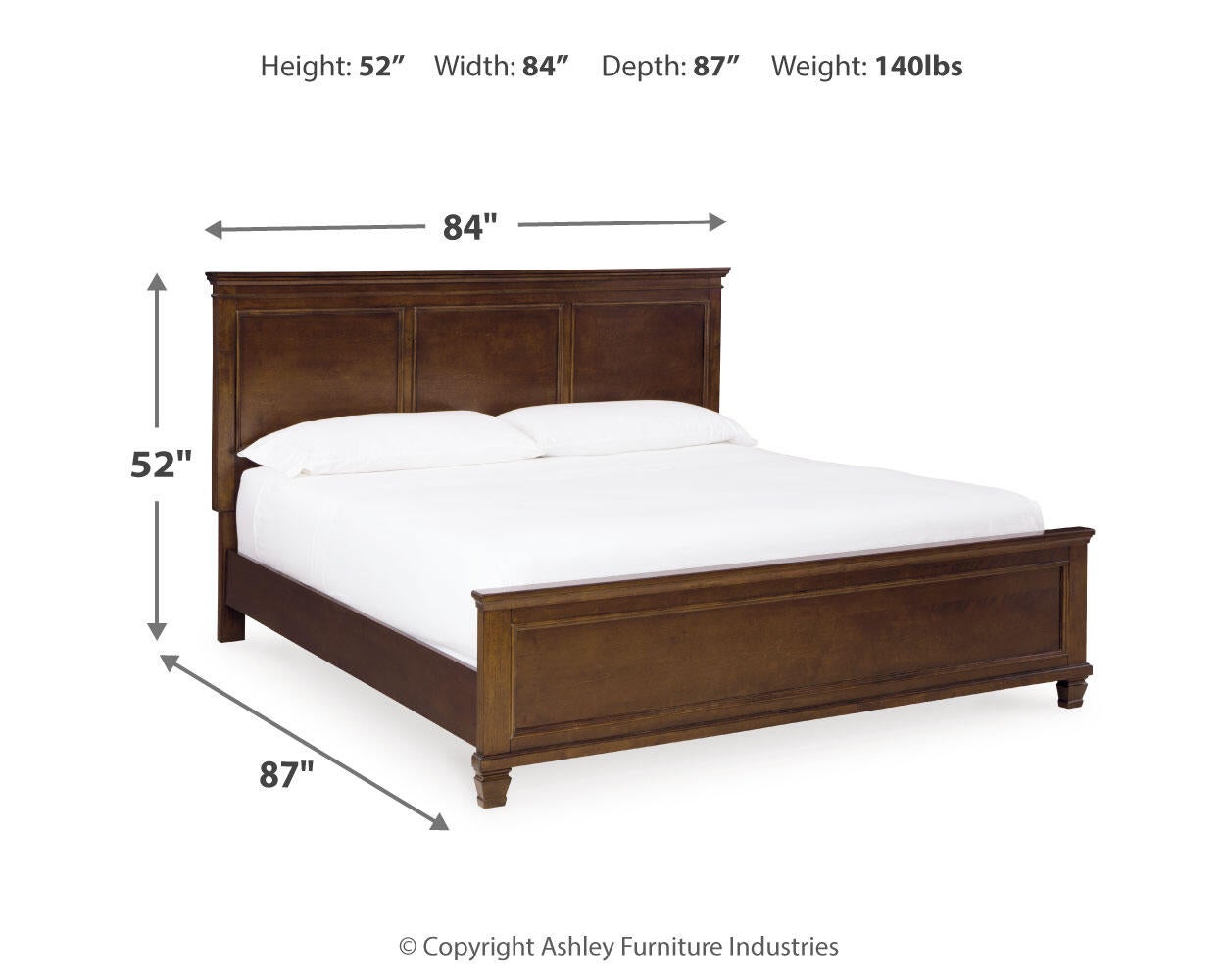 Cama Danabrin King con cabecero y tocador con espejo