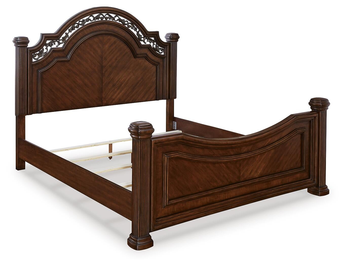 Cama con dosel Lavinton tamaño queen con tocador con espejo y mesita de noche