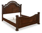 Cama con dosel Lavinton tamaño queen con tocador con espejo y mesita de noche