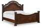 Cama con dosel Lavinton tamaño queen con tocador con espejo y mesita de noche