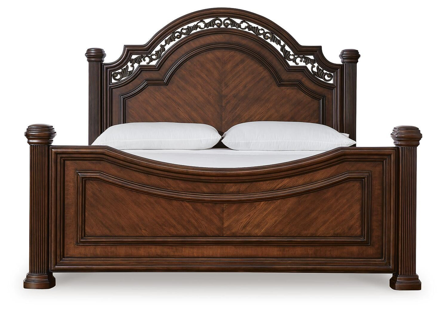 Cama con dosel Lavinton tamaño queen con tocador con espejo y mesita de noche