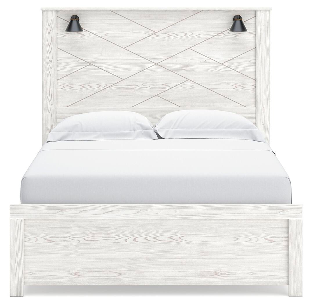 Cama Gerridan Queen con cabecero y tocador con espejo