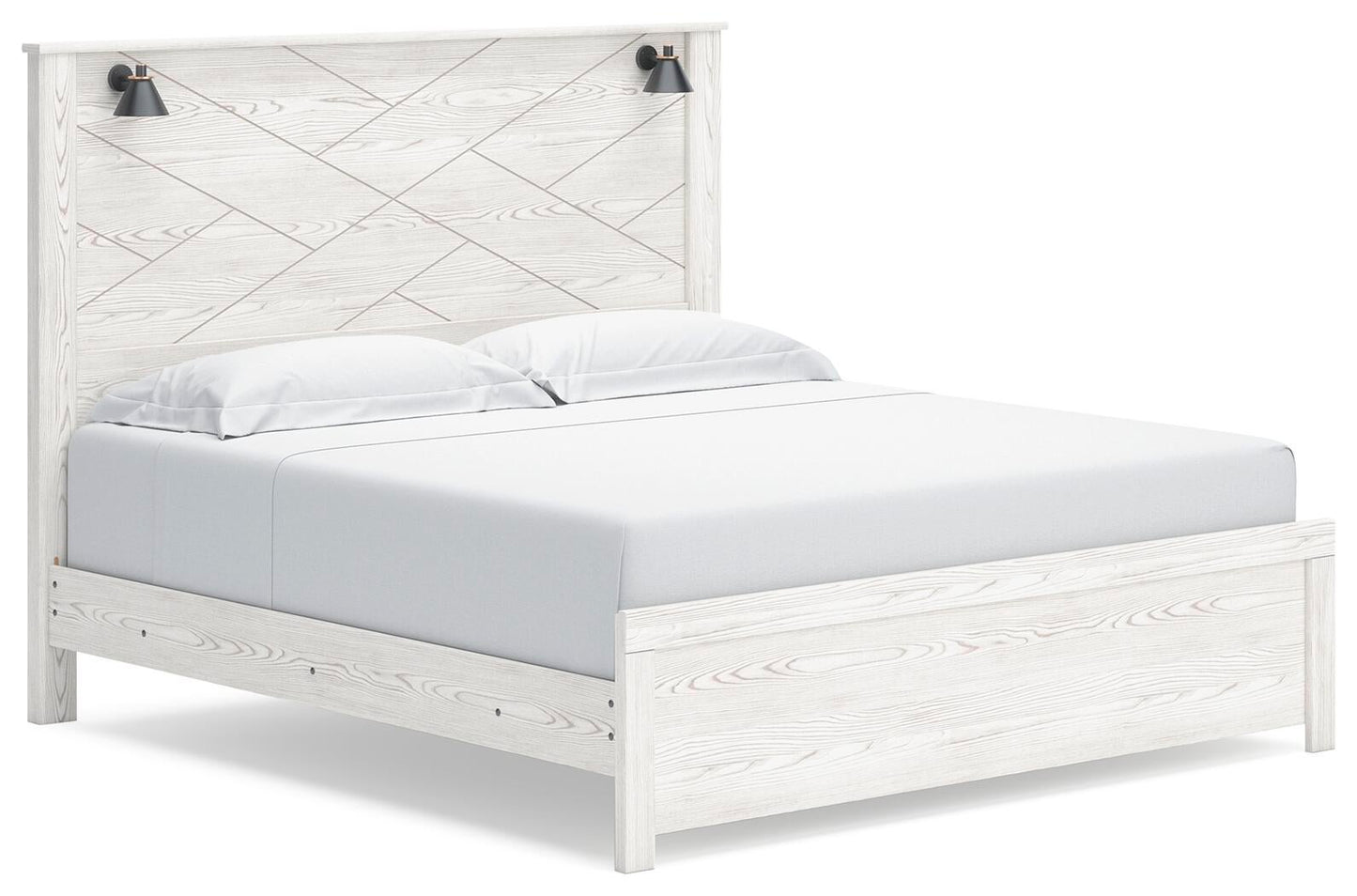 Cama Gerridan King con cabecero y tocador con espejo