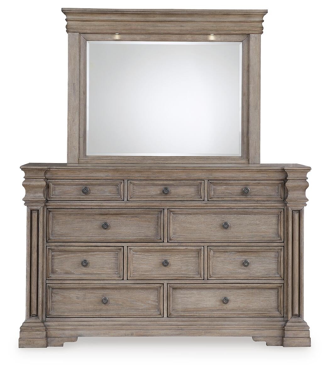 Cama Blairhurst Queen con cabecero y tocador con espejo