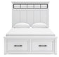 Cama de matrimonio Ashbryn con almacenamiento y tocador con espejo