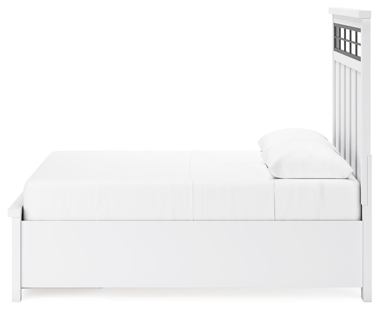 Cama de matrimonio Ashbryn con almacenamiento y tocador con espejo