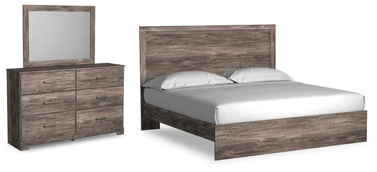 Cama Ralinksi King con cabecero y tocador con espejo