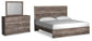 Cama Ralinksi King con cabecero y tocador con espejo