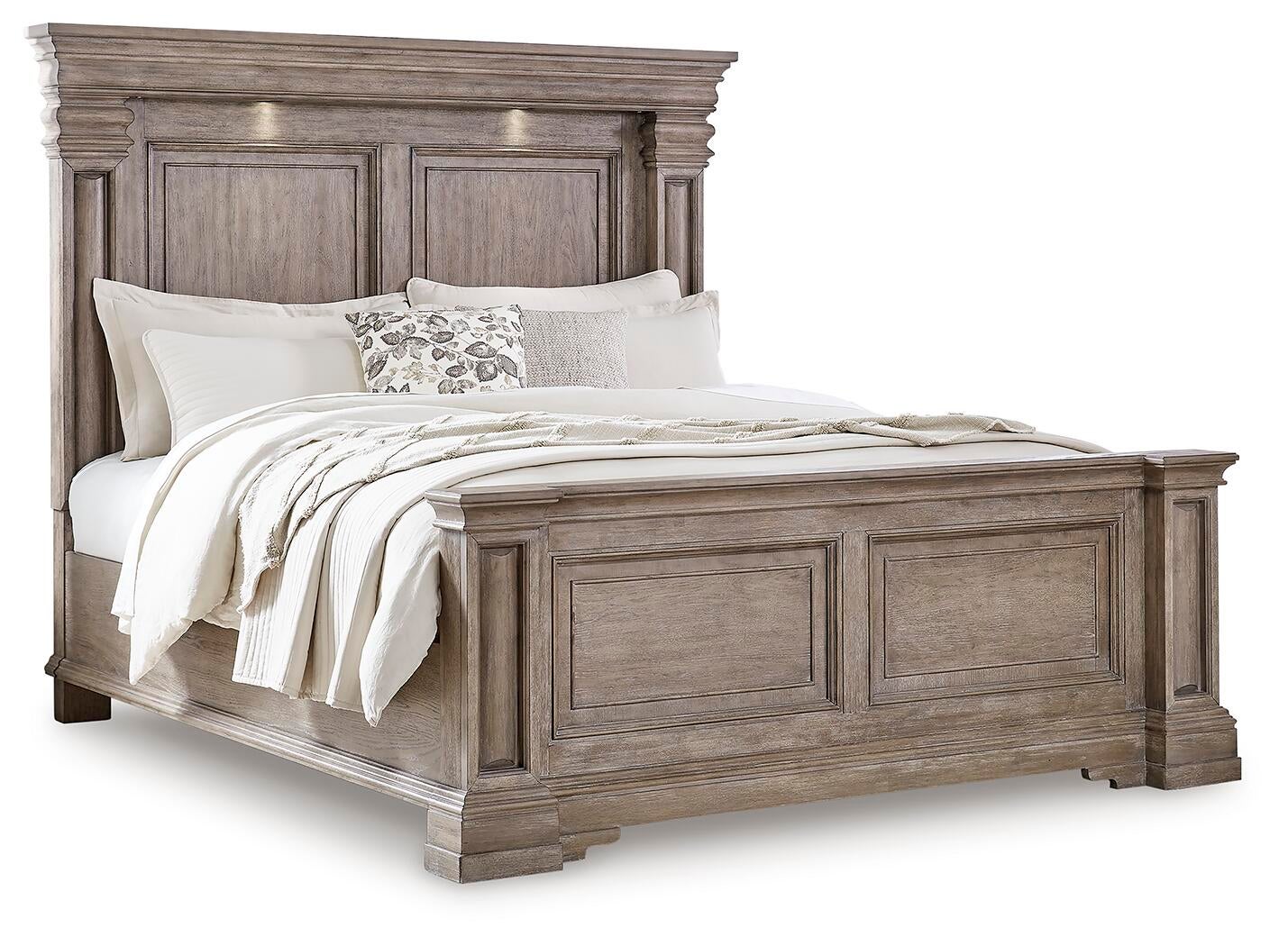 Cama Blairhurst Queen con cabecero, tocador con espejo, cómoda y mesita de noche