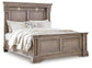 Cama Blairhurst Queen con cabecero, tocador con espejo, cómoda y mesita de noche