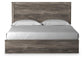 Cama Ralinksi King con cabecero, tocador con espejo, cómoda y mesita de noche
