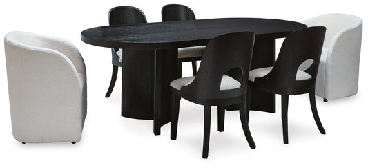 Mesa de comedor Rowanbeck y 6 sillas