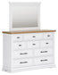 Cama Ashbryn King con almacenamiento y tocador con espejo