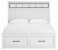Cama Ashbryn King con almacenamiento y tocador con espejo
