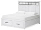 Cama Ashbryn King con almacenamiento y tocador con espejo