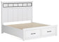 Cama Ashbryn King con almacenamiento y tocador con espejo