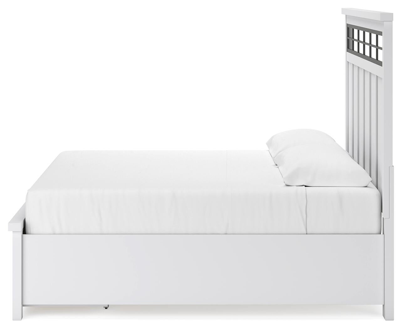 Cama Ashbryn King con almacenamiento y tocador con espejo