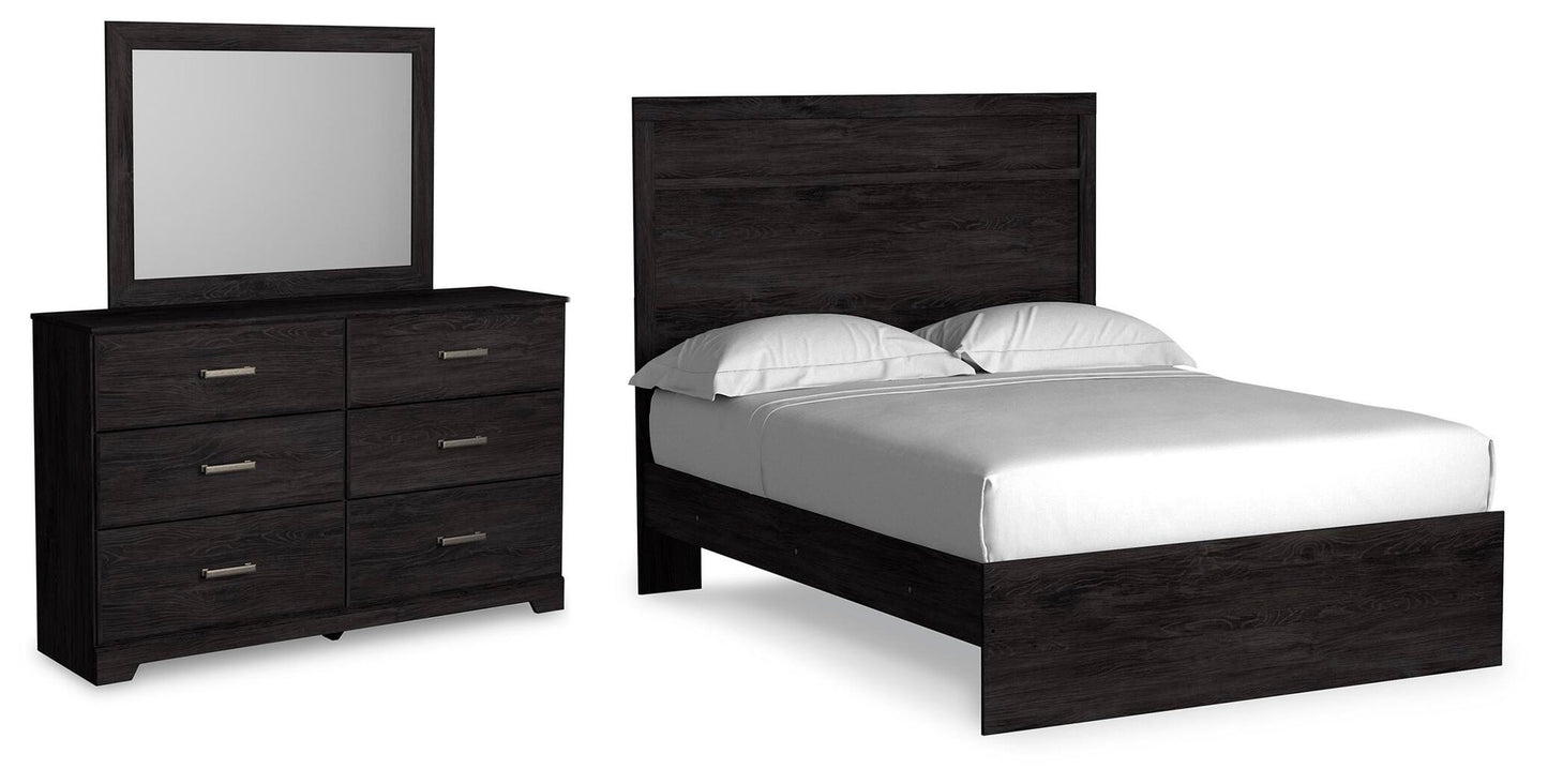 Cama Belachime de dos camas con cabecero y tocador con espejo