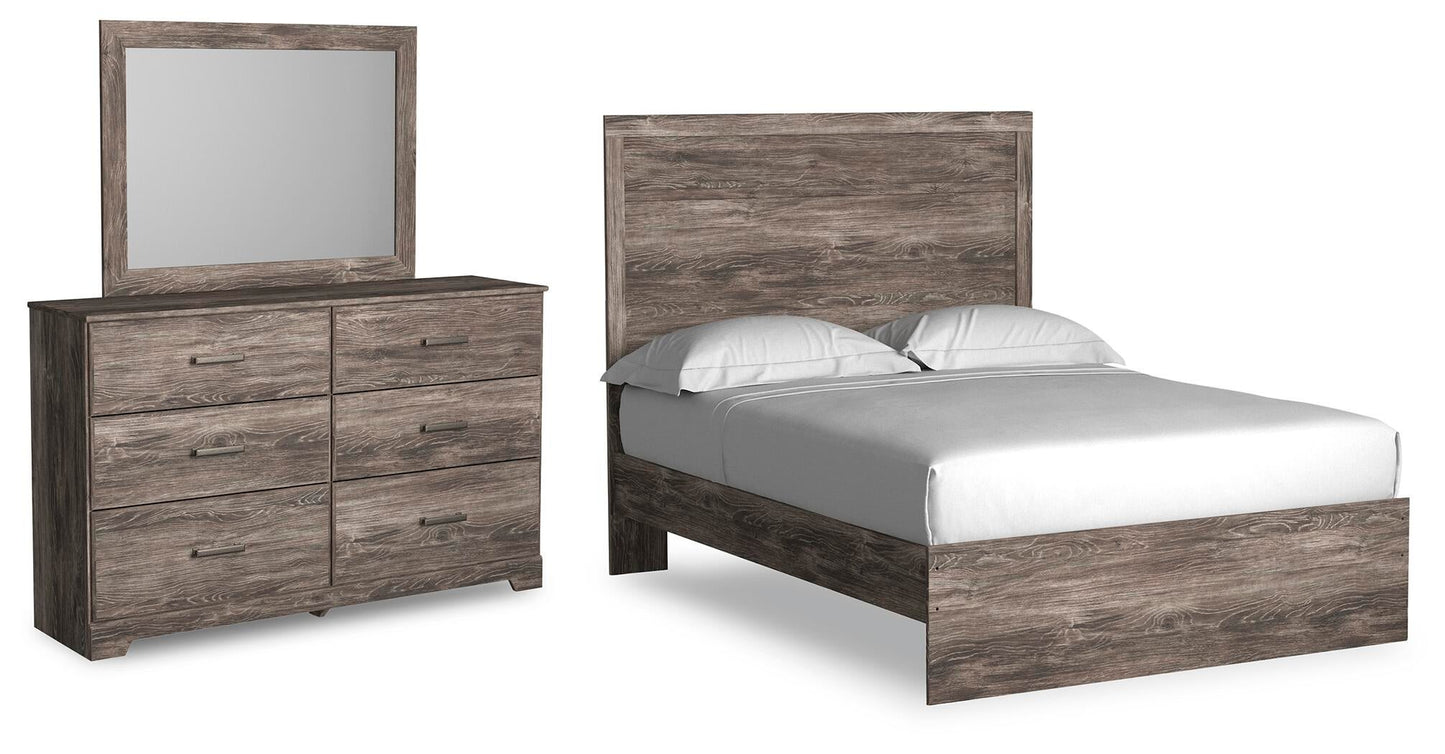 Cama Ralinksi de dos camas con cabecero y tocador con espejo