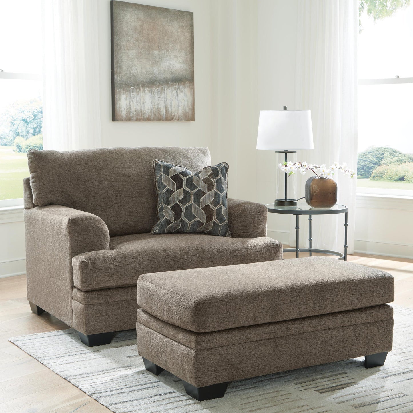 Sofá chaise longue, sillón y otomana Stonemeade