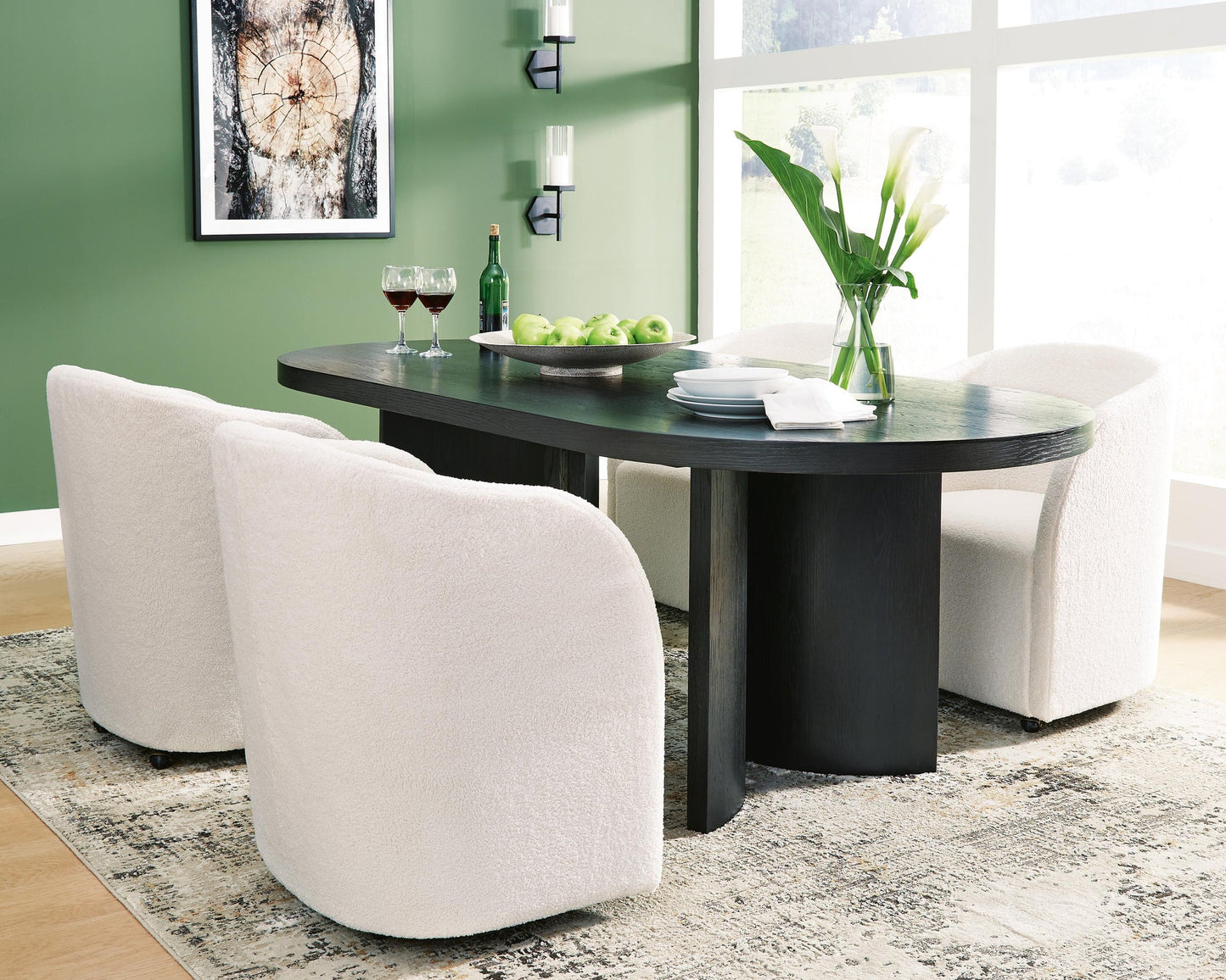 Mesa de comedor Rowanbeck y 4 sillas