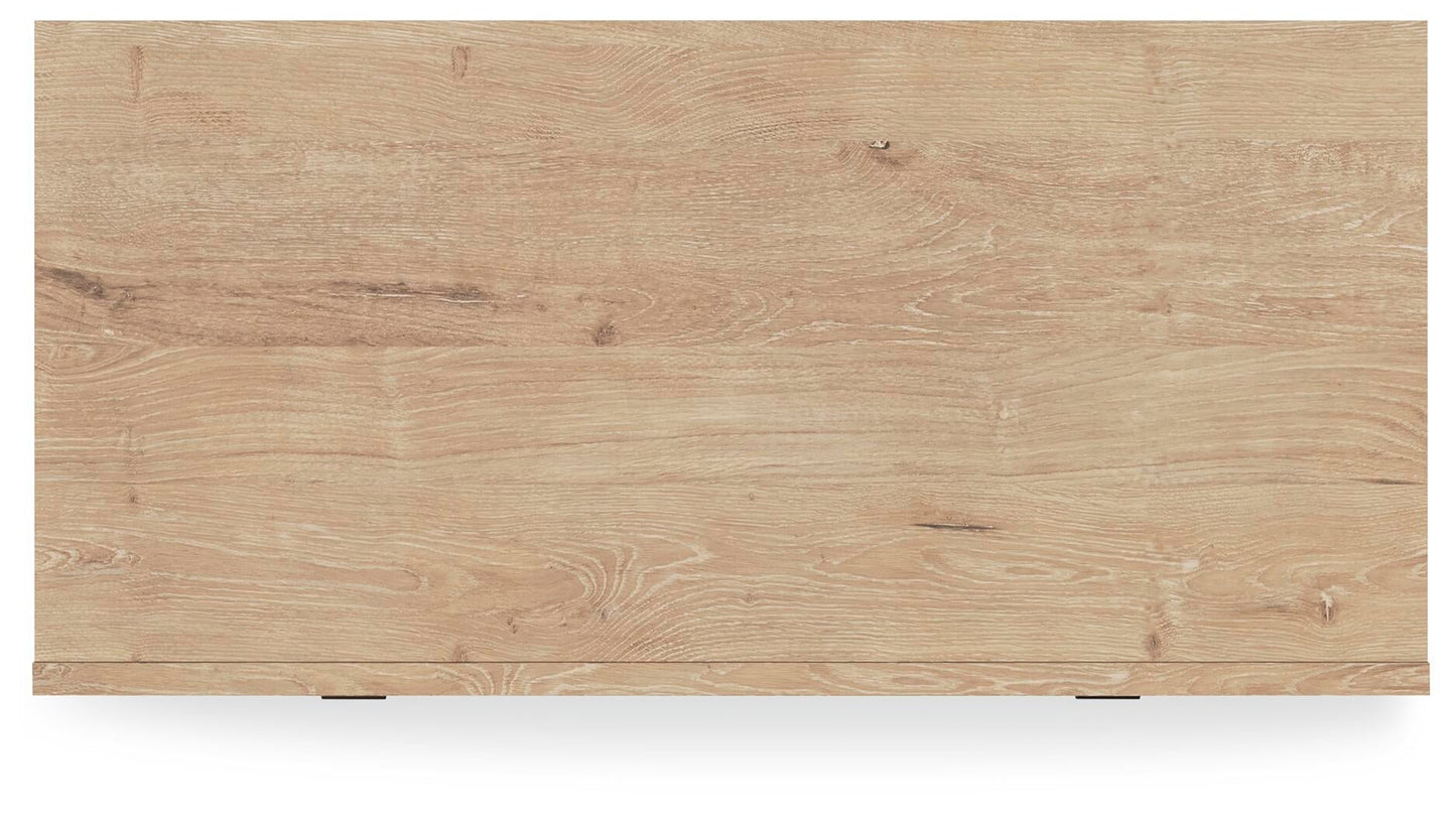 Cama Cielden de tamaño completo con tocador con espejo, cómoda y mesita de noche