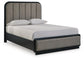 Cama tapizada Rowanbeck tamaño Queen con tocador con espejo
